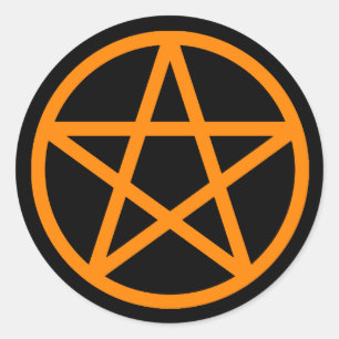 Autocollant solide Pentacle noir orange