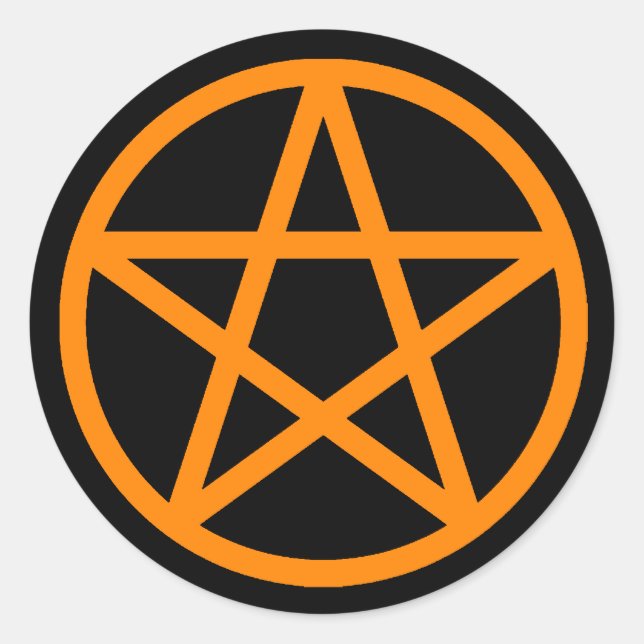 Autocollant solide Pentacle noir orange (Devant)