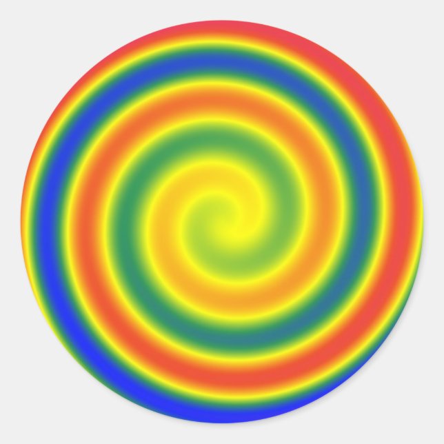 Autocollant spirale arc-en-ciel      (x20) (Devant)