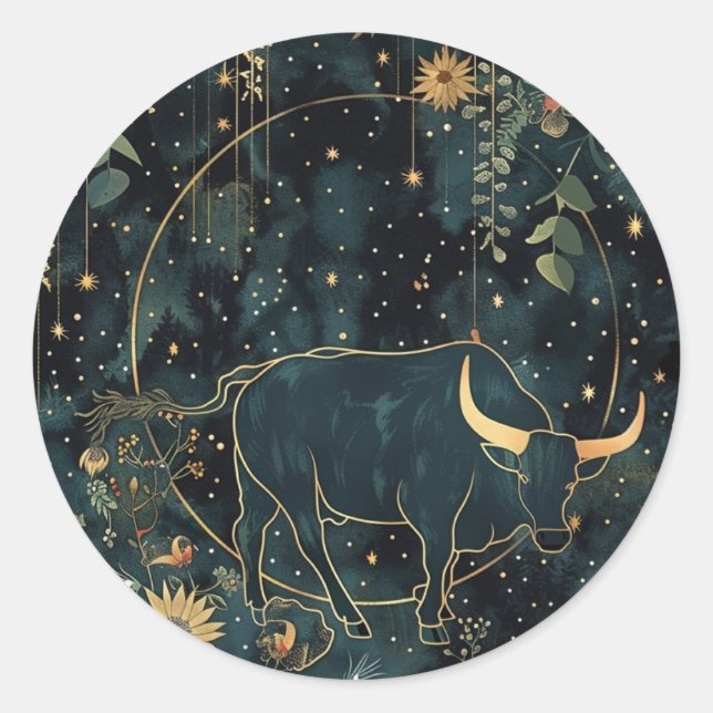 Autocollant statique personnalisé Floral Taurus (Devant)
