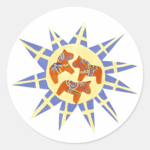 Autocollant suédois Dala Horse