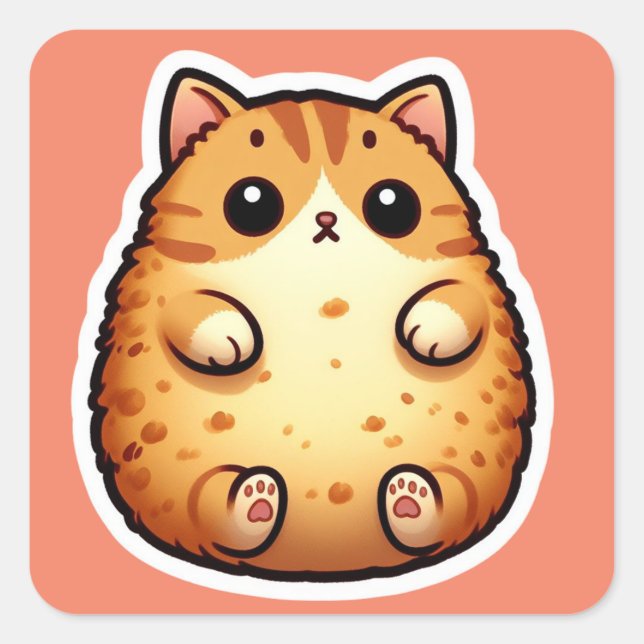 Autocollant Super Fluffy Cute Cat pour Amoureux de (Devant)