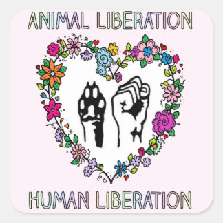 Autocollant sur les droits des animaux.
