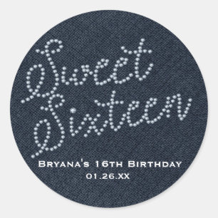 Autocollant Sweet 16 Seize Diamant & Diamants