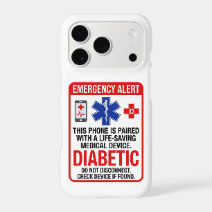Autocollant téléphonique d'urgence pour diabète