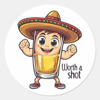 Autocollant Tequila Shot Worth A Shot - Boisson dr