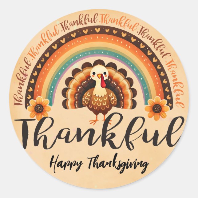 Autocollant Thankful/ Thanksgiving (Devant)