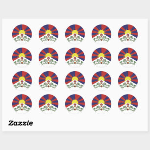 Autocollant Tibet, Drapeau tibétain patriotique /