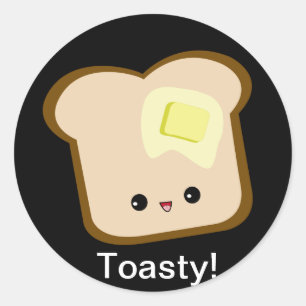 Autocollant toasty de pain grillé et de beurre de