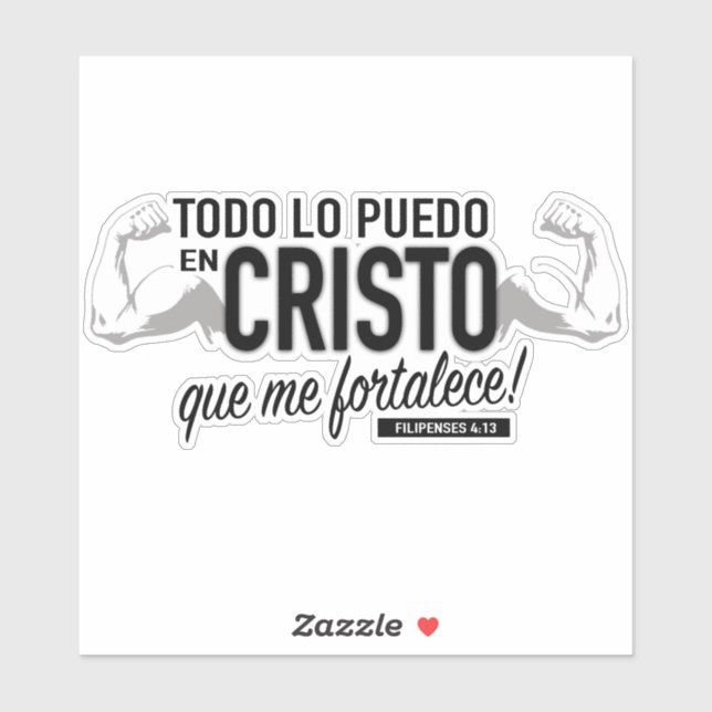 Autocollant Todo Lo Puedo en Cristo 6 pouces (Feuille)
