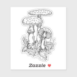 Autocollant trio champignon