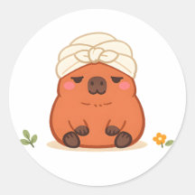 Autocollant Turban Serviette de Spa Capybara Migno