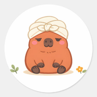 Autocollant Turban Serviette de Spa Capybara Migno