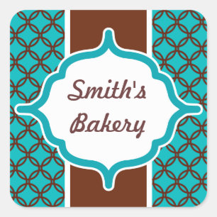 Autocollant Turquoise Élégant Personnalisé