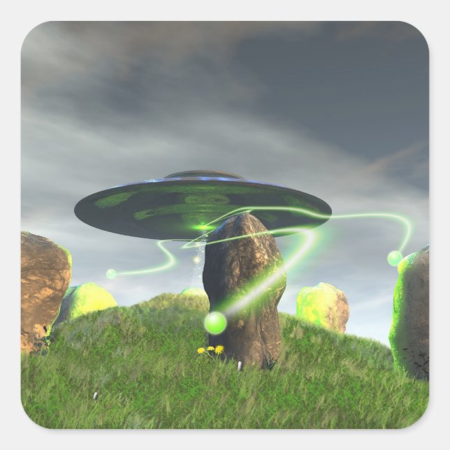 Autocollant UFO et Ancien Cercle de Pierre (Devant)