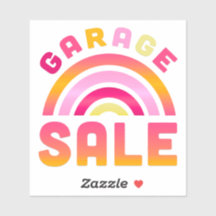 Autocollant Vente de Garage Arc-en-Ciel