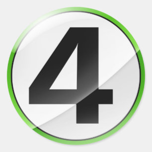 Autocollant vert du numéro 4