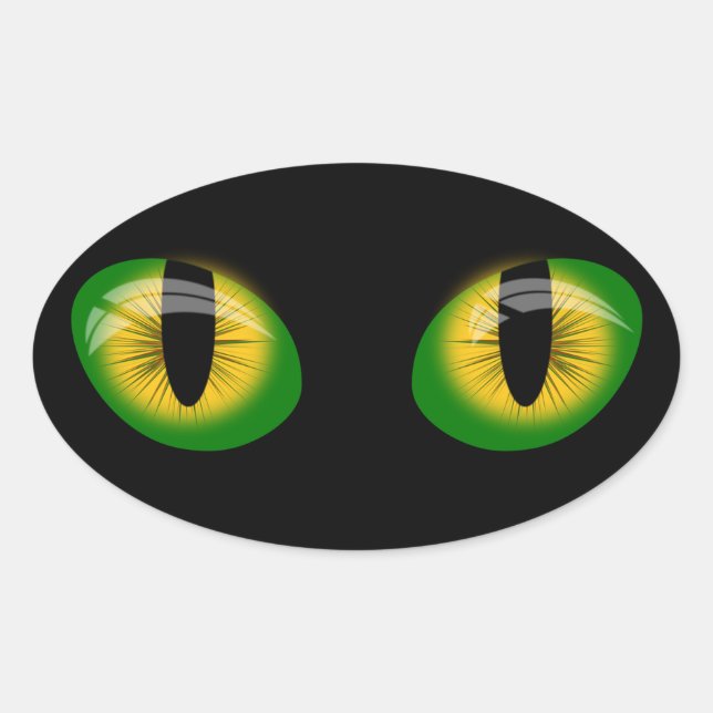 Autocollant vert et noir pour yeux de chat (Devant)