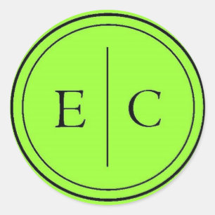 Autocollant vert monogramme E/C