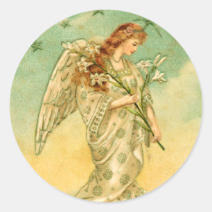 Autocollant victorien de Noël d'ange