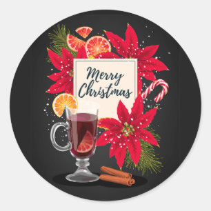 Autocollant Vin Chaud Joyeux Noël