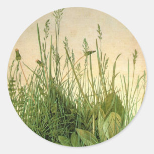 Autocollant vintage Albrecht Durer Wild Grass Roun