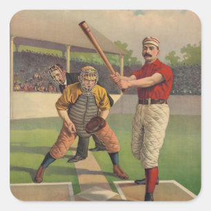 Autocollant vintage d'affiche de base-ball