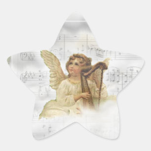 Autocollant vintage d'ange de Noël