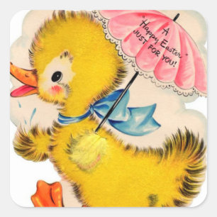 Autocollant vintage de Pâques Retro
