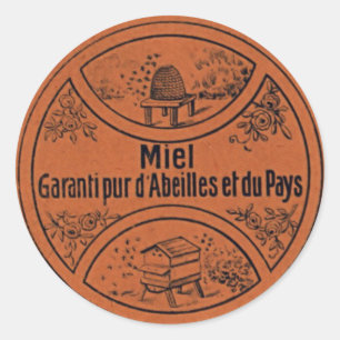 Autocollant vintage d'étiquette de miel