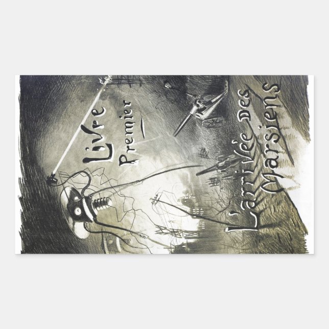 Autocollant vintage d'invasion alien (Devant)