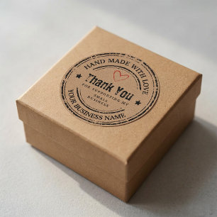 Autocollant Vintage Fait Main Merci - Fabriqué ave