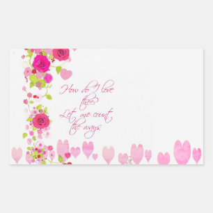 Autocollant vintage Saint-Valentin coeurs roses ro