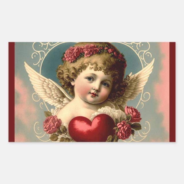 Autocollant vintage Valentine Angel (Devant)