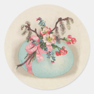 Autocollant vintage Victorien Easter Oeuf rond