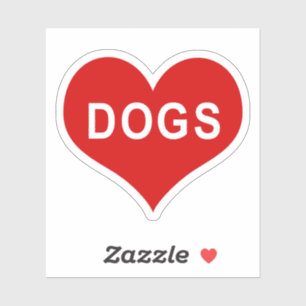 Autocollant vinyle coeur d'amour rouge CHIENS