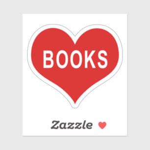 Autocollant vinyle cœur rouge amour LIVRES