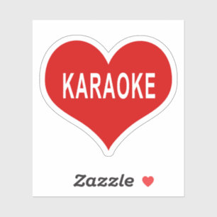 Autocollant vinyle cœur rouge KARAOKE