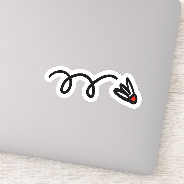 Autocollant vinyle contour de volant de badminton (Détail)