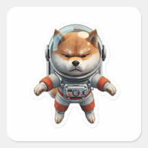 Autocollant vinyle de chien Shiba Inu astronaute 3