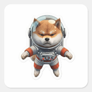 Autocollant vinyle de chien Shiba Inu astronaute 3