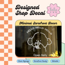Autocollant vinyle de fenêtre de bienvenue mignon 