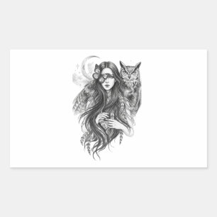 Autocollant vinyle de sorcière wiccane mystique et