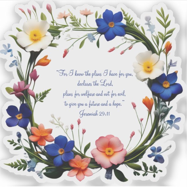 Autocollant vinyle découpé sur mesure avec verset  (Devant)