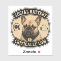 Autocollant vinyle drôle de Bouledogue français |