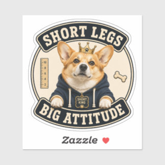 Autocollant vinyle drôle de Corgi | Pattes courtes