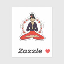 Autocollant vinyle fille de yoga