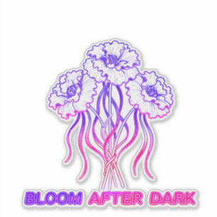 Autocollant vinyle - Fleurs Rose Néon