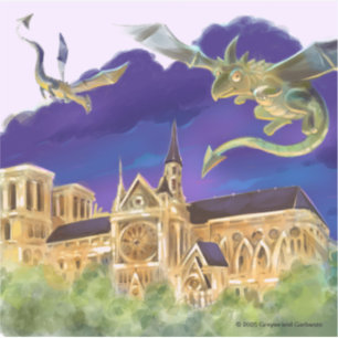 Autocollant vinyle Gargoyle Notre Dame - Paris