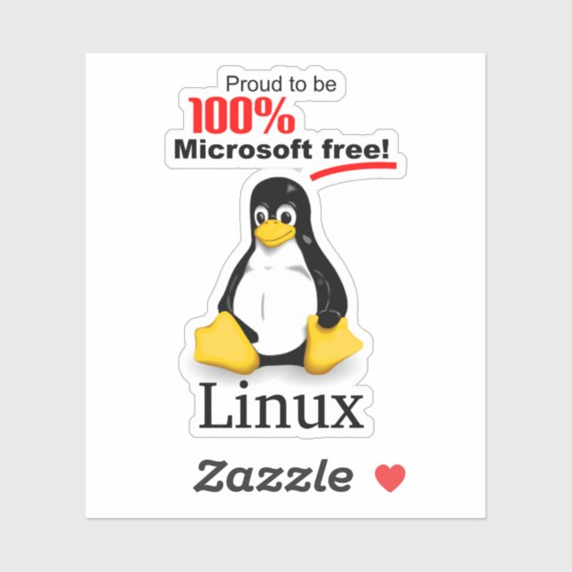 Autocollant vinyle Linux 3x3 - Microsoft gratuit (Feuille)